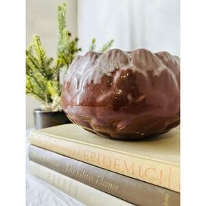 Vintage Moreno Ceramics Brown Glazed Artichoke Planter 7" Bowl Decor'
